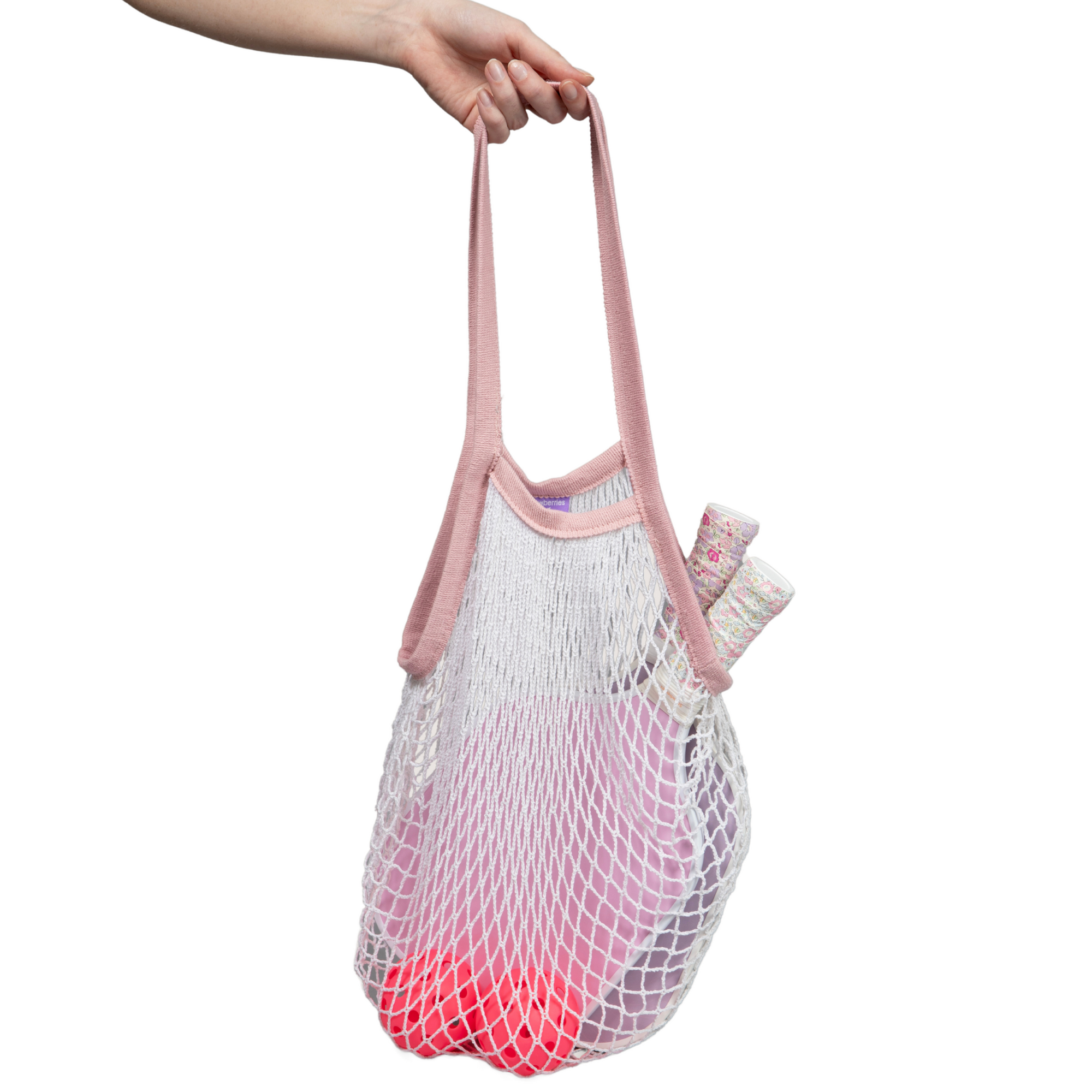 Mesh Paddle Bag – White/Pink