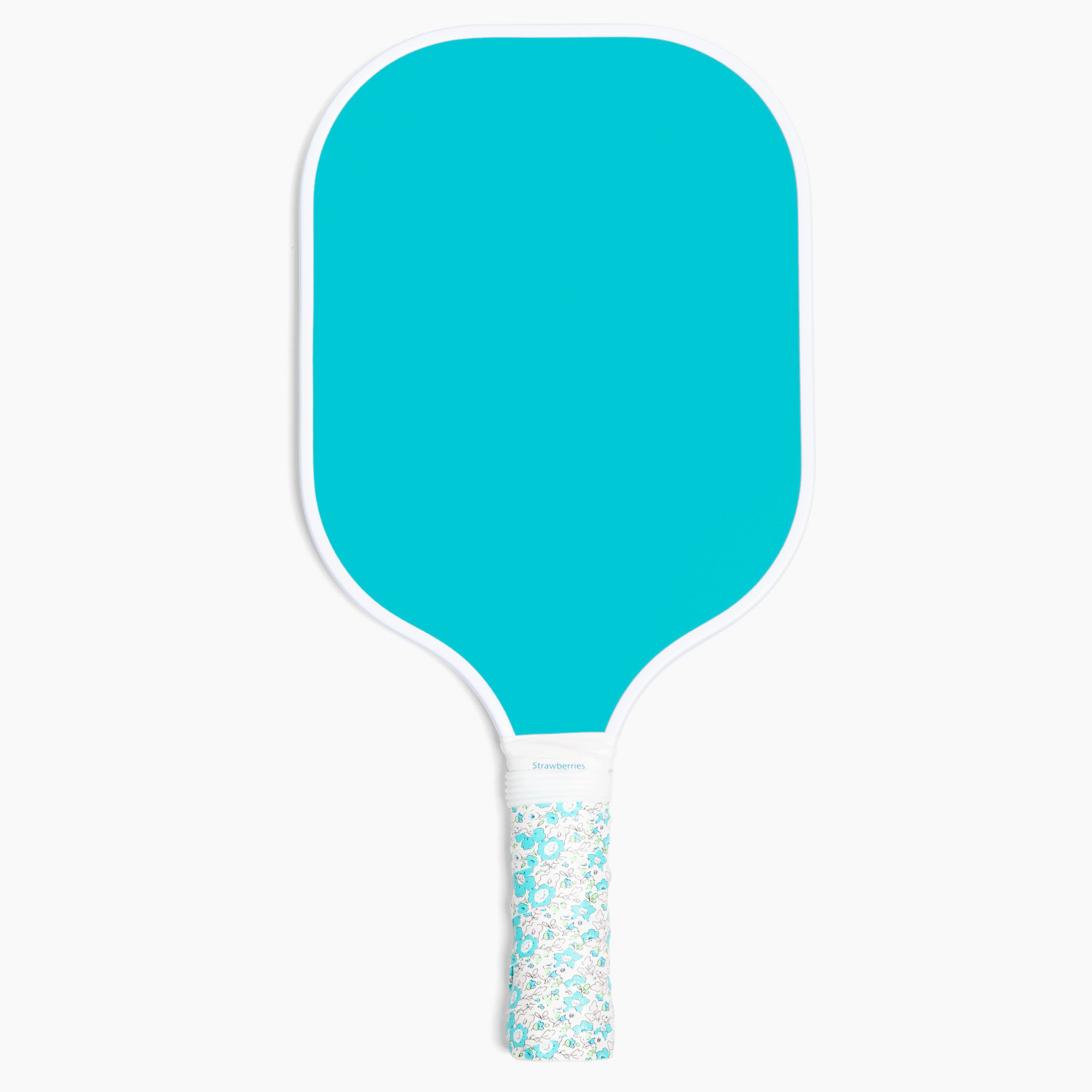 Turquoise Pickleball Paddle with Strawberries and Cream Turquoise Pickleball Overgrip